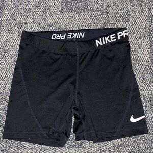Nike Black Compression Training Shorts with White Swoosh